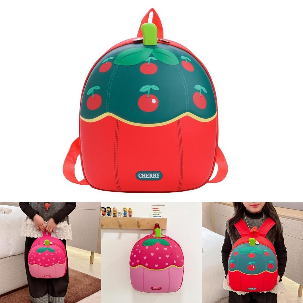 Letter Cherry Fruit Pattern Kids Backpack With Pvc Material For School And Outdoor Use