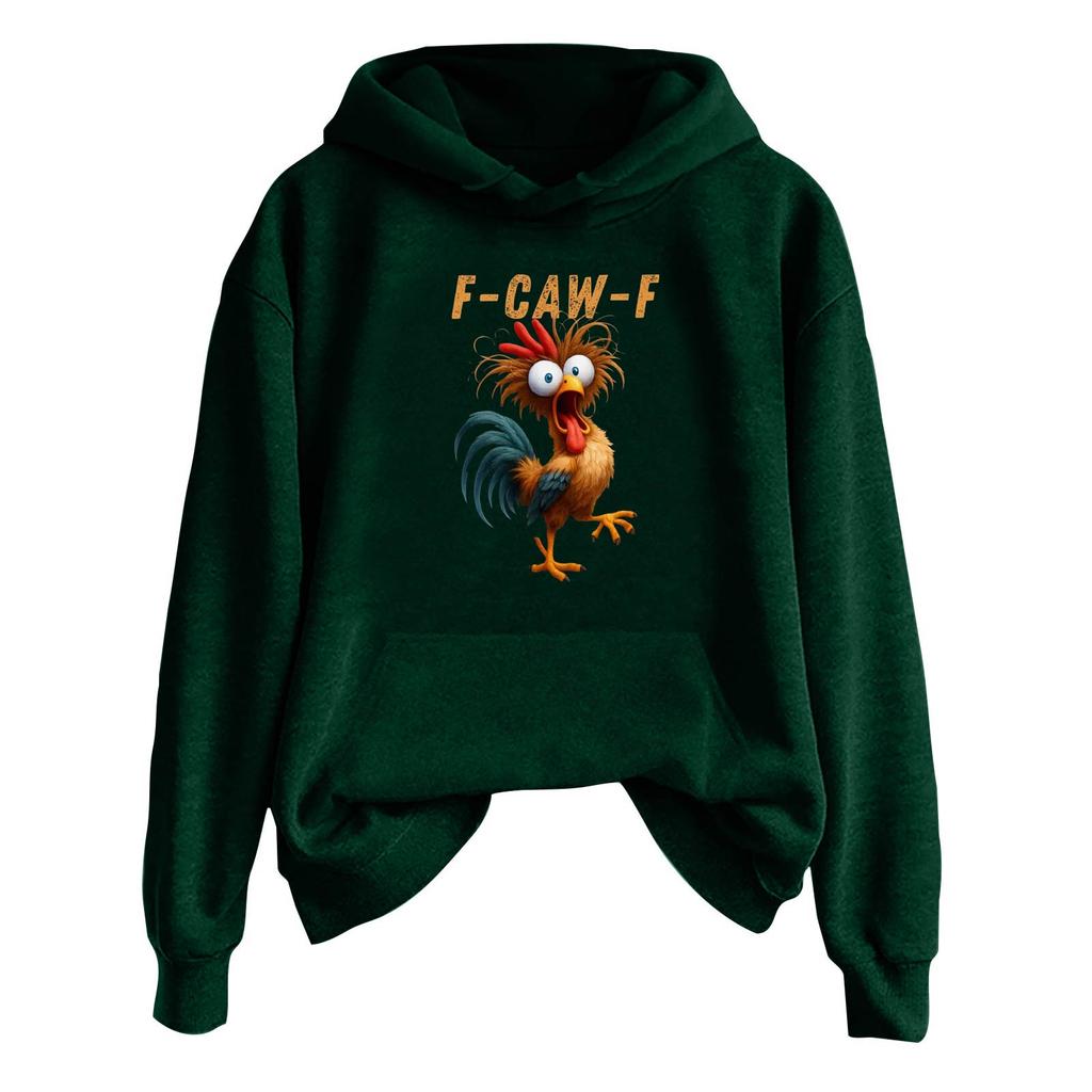 Women's Fashionable Casual Long Sleeve Hooded Printed Sweatshirt