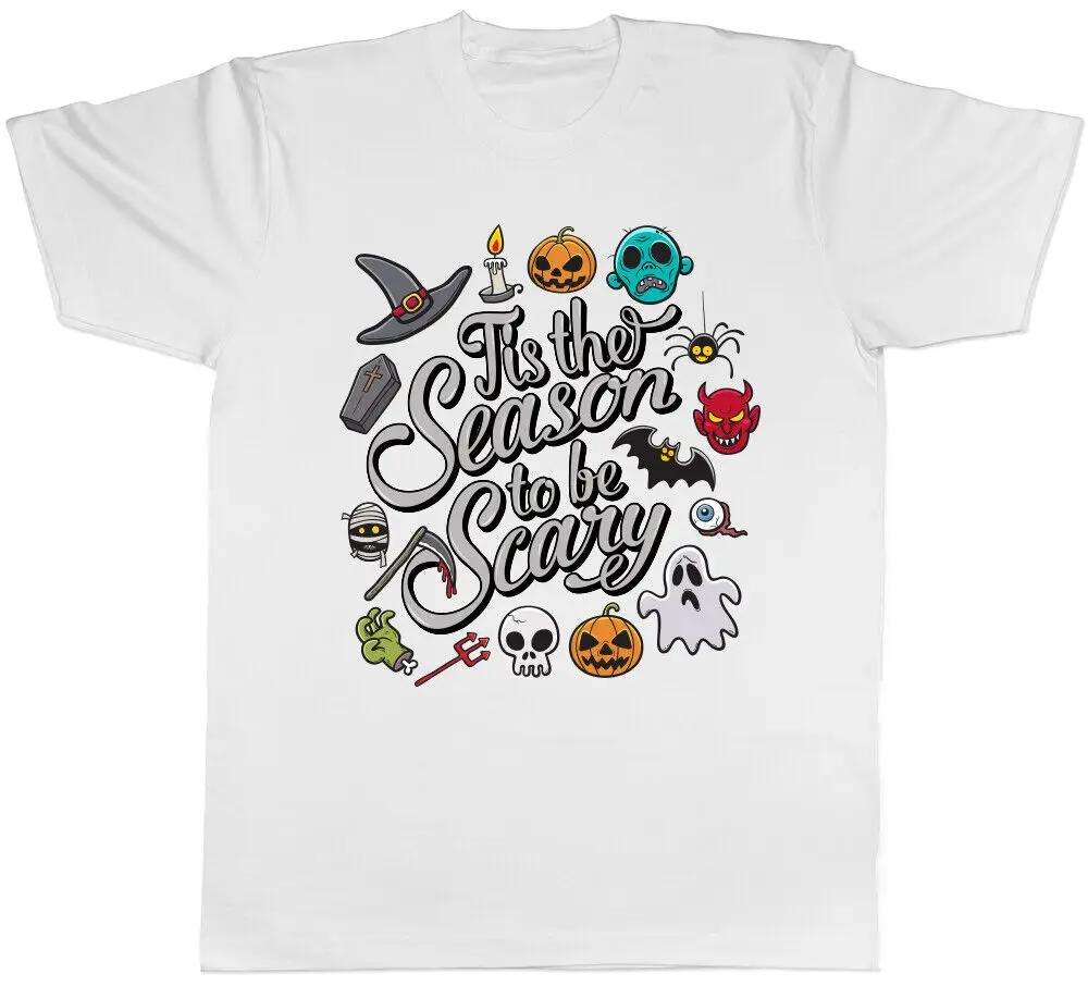 Tis the Season to be Scary Halloween Mens Tshirt High Qua... XL