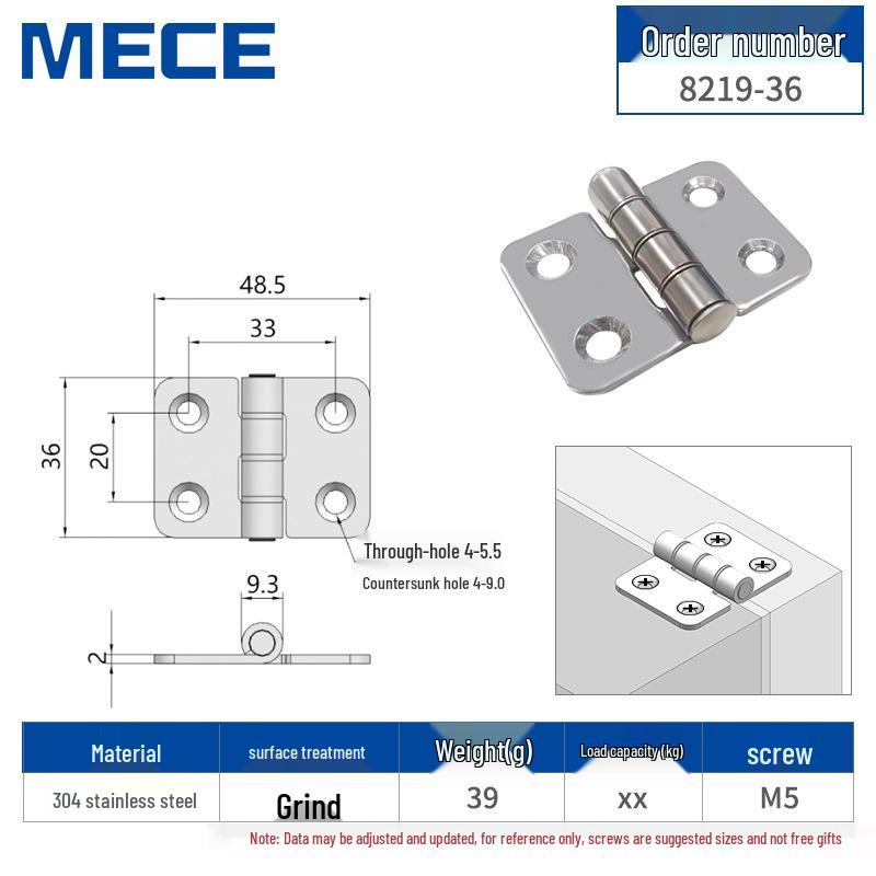 304 Stainless Steel Thickened Cabinet & Wooden Door Hinges