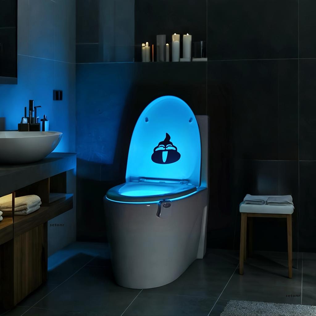 16-color motion-sensor toilet light, built into the toilet bowl, bathroom LED night light, suitable for toilets, Christmas gift.