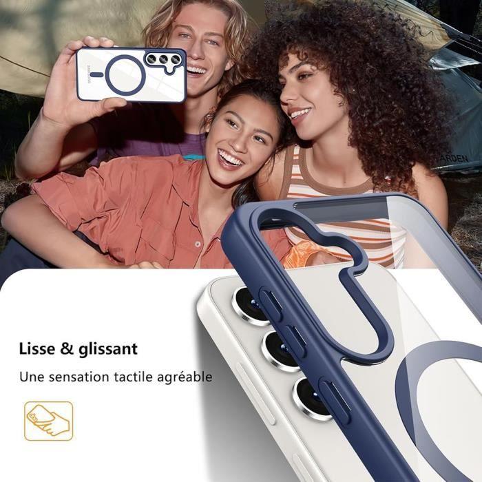 Coque + 2 Verres Trempés pour Samsung Galaxy S25 Plus (Galaxy S25+) Protection avec Anneau Magnétique, Antichoc Bleu Marine
