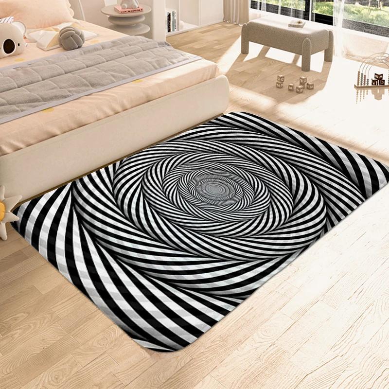 Dywan 3D Iluzja Wiru do Sypialni Geometryczny Optyczny Przedpokój Wejście Mata Pod Stopy Dywan do Salonu Łazienki Wycieraczka Drzwi Wejściowe