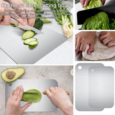 Stainless Steel Cutting Board 201 Stainless Steel Dishwasher Safe Chopping Boards For Kitchen Double Sided Metal Cutting Board