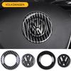 ABS Carbon Fiber Pattern Car Logo Steering Wheel Sticker Badge For VW GTI Passat B6 Golf 4 5 7 Polo Jetta Caddy Beetle Tiguan CC