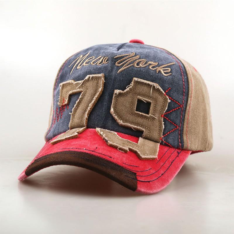 Vintage Distressed 79 Embroidered Baseball Cap Unisex Adjustable Sun Hat Outdoor Casual Wear
