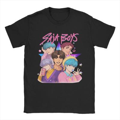 SAJA Chłopcy Jinu Tajemnica Abby Romans Dziecko Kpop Łowcy Demonów Koszulka Letnia Moda Koszulki Męskie Bawełna Dekolt Okrągły Oversize Topy