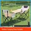 A1R Outdoor Folding Moon Set: Portable Casual Picnic Table & Chair with Backrest