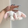 Vintage Bunny Plush Pendant: Adorable Schoolbag Charm & Keychain