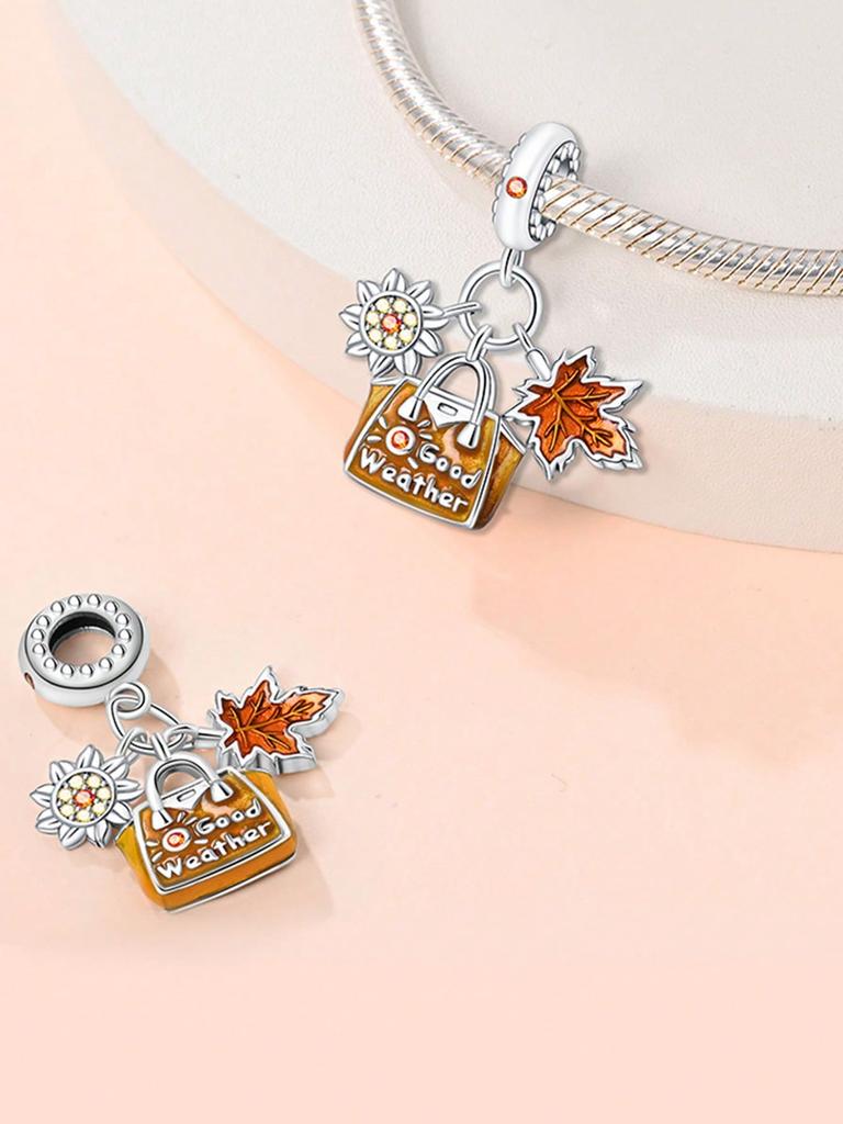 Autumn Pumpkin Squirrel Peacock Beads Charm Copper Plated Fit Charms Copperoriginal Bracelet For Jewelry Making Diy Charm