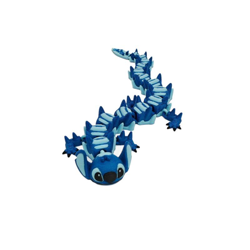 3D Printed Jointed Dragon Toy - Creative Gift Ornament for Kids