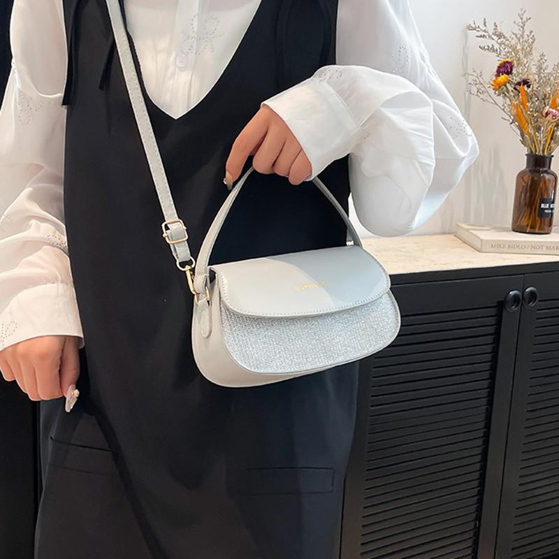 Women's Faux Leather Handbag Versatile Fashion Shoulder Casual Commuting Bags Girl Brand Designer Saddle Handbag KTB