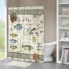 Rustic Fishing Cabin Shower Curtain, Farmhouse Country Fish Outdoor Themed Waterproof Bathroom Decor