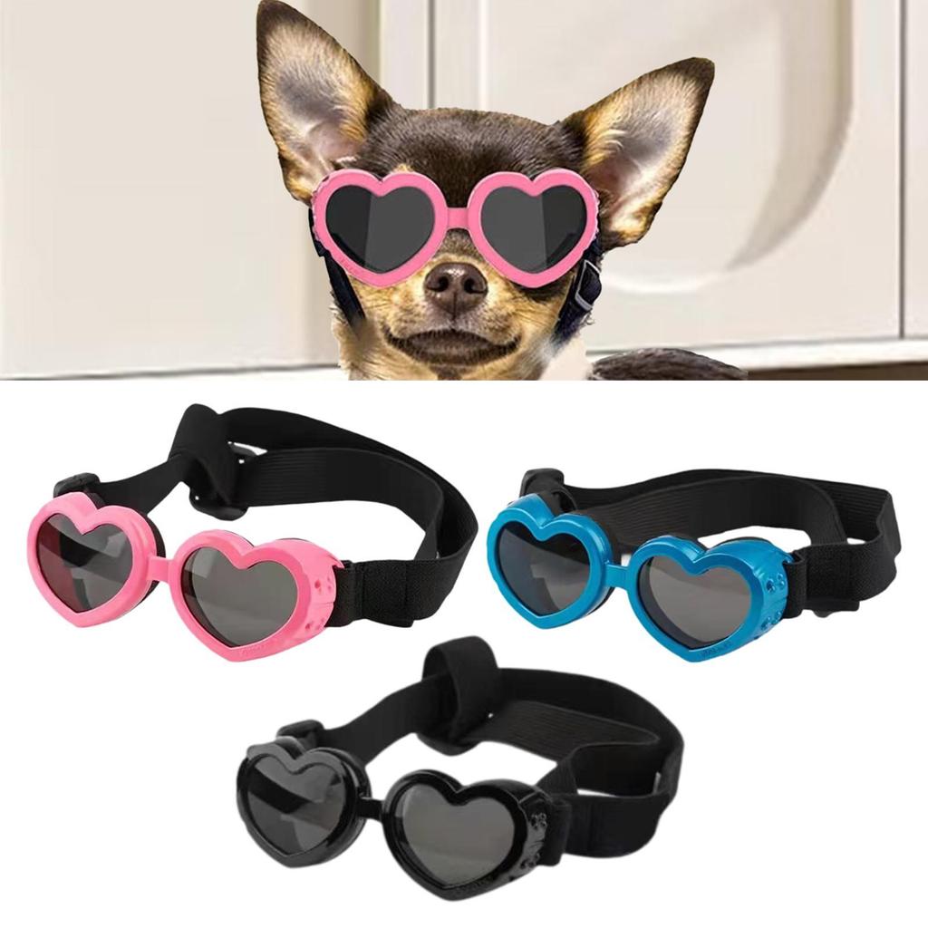Small Dog Sunglasses Heart Shape Doggy Glasses for Outdoor Kitten Pet Party