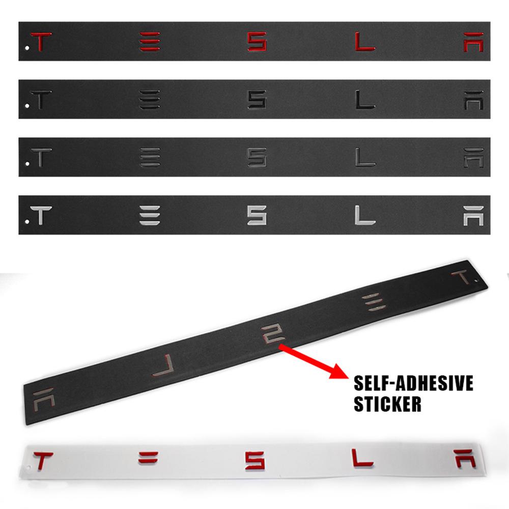 Car Sticker 3D ABS Car Emblem Tesla Letter Front Hood Rear Tailgate Trunk Decals Badge Sticker for Model 3 S X Y Auto