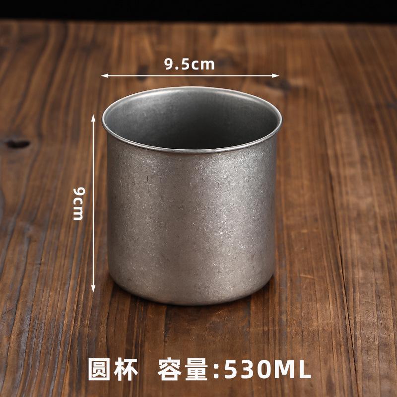 Retro Stainless Steel Coffee Cup  Milk Juice Beer Cup Durable Camping Travel Kitchen Restaurant Cup Outdoor Camping Water Mugs