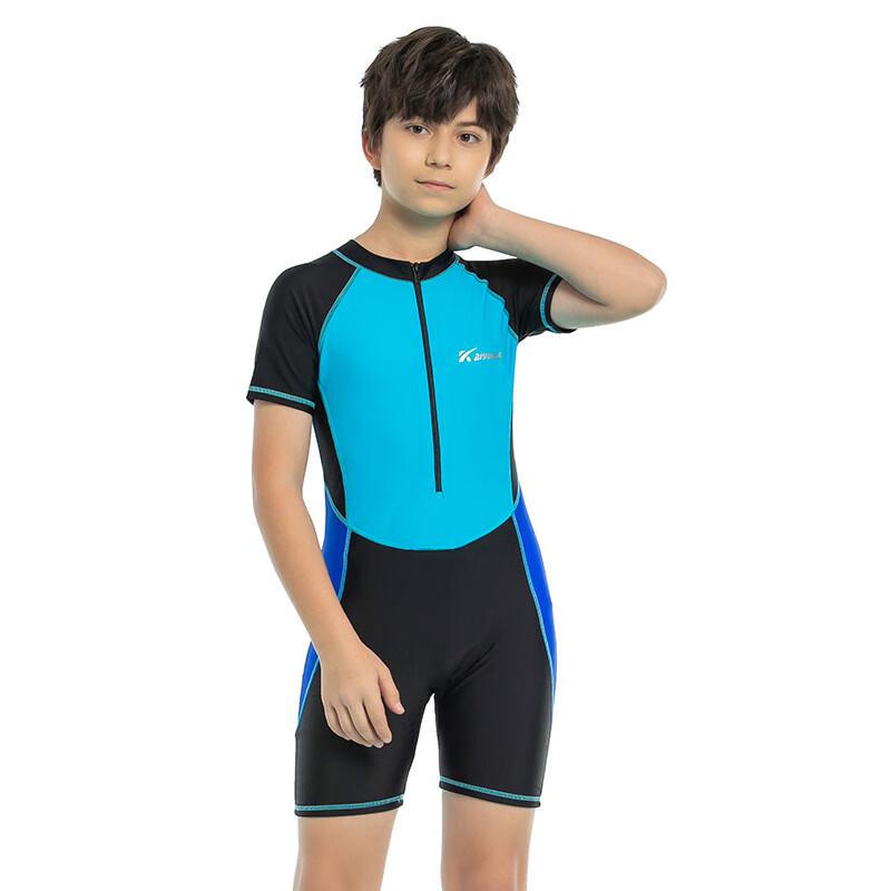 Trisass Boys  One-Piece Zipper Rash Guard Swimsuit L-3XL