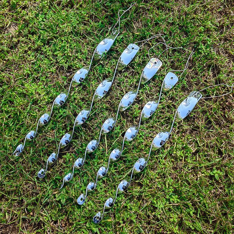 10Pcs Birds Repellent Reflective Rods Silver Spinner Bird Deterrent Device Hanging Ornament for Outdoor Garden Decor Supplies