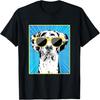 Harlekin Deutsche Dogge Porträt Pop Art Hund mit Sonnenbrille Herren Damen Kinder T-Shirt