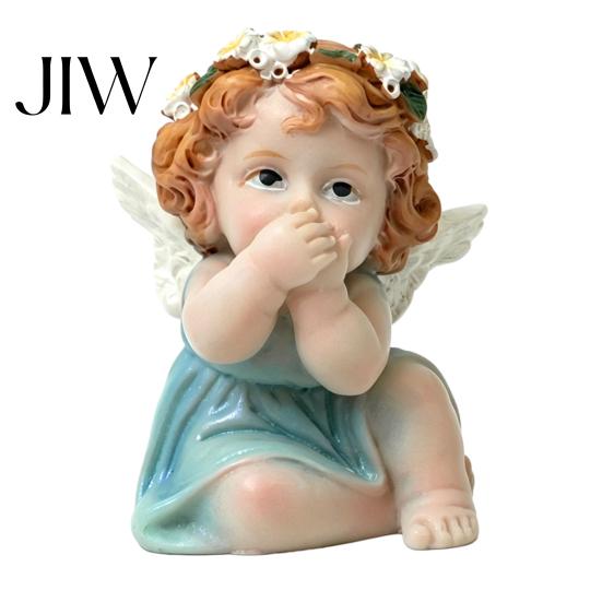 Small Shelf Decor Items Garden Fairy Figurine, Hand-Painted Resin Statue with Wings, Indoor Outdoor Yard Birthday Gifts for Kids Lawn Decor,