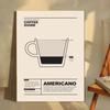 1pc Coffee Guide Espresso Americano Quotes Poster Self-adhesive Art Waterproof Paper Sticker Coffee House Bar Room Wall Decor