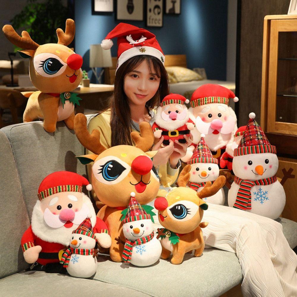 Plush Elk Snowman Plush Toys 23-43CM Christmas Decor Dolls New Pillow Doll Toys XMAS