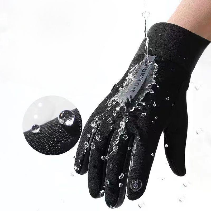Autumn and Winter Men and Women's Winter Gloves Plus Velvet Warm  Waterproof Cold  Proof Riding Anti Slip  Touch Screen Riding Gloves