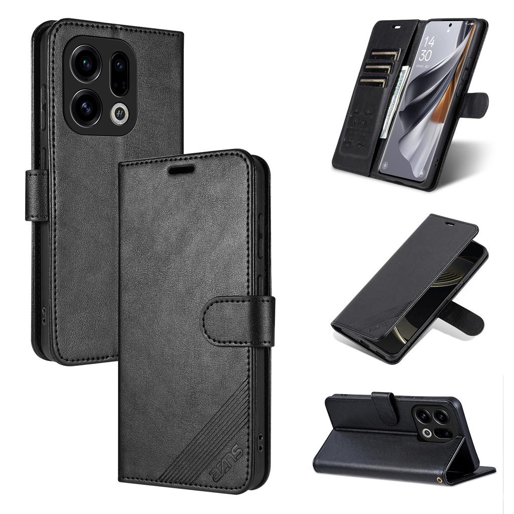 AZNS For Oppo Find X9 5G Case Anti-Scratch PU Leather Stand Wallet Phone Cover