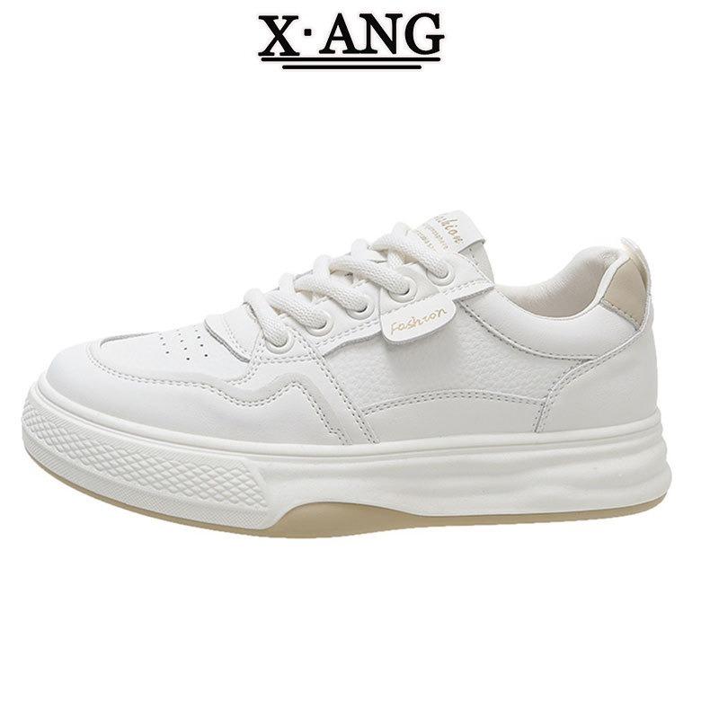 Leather little white shoes women's shoes spring and summer new soft soles not tired feet single shoes platform casual sports board shoes