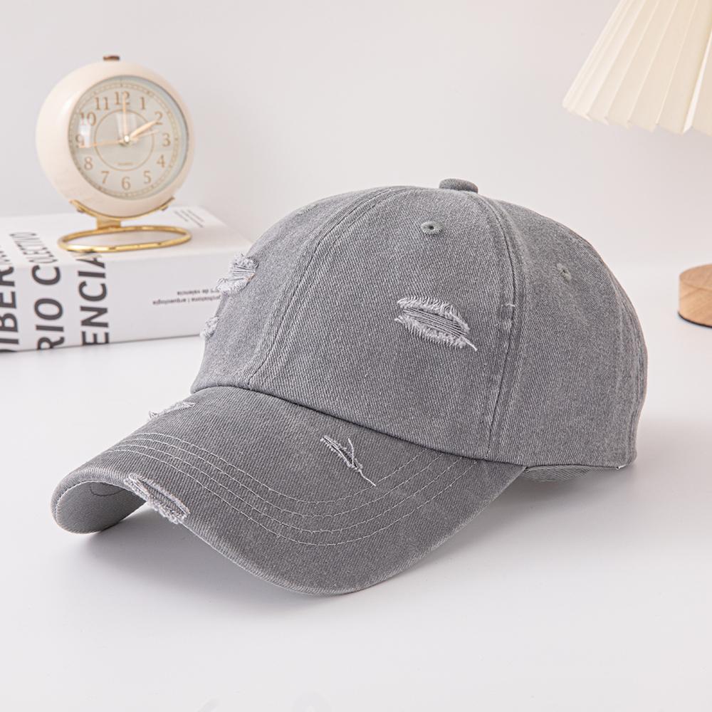 

Hole style baseball cap: Fashionable, retro-style cap with cool tearing details. Suitable for casual wear, streetwear or daily c Adjustable серый