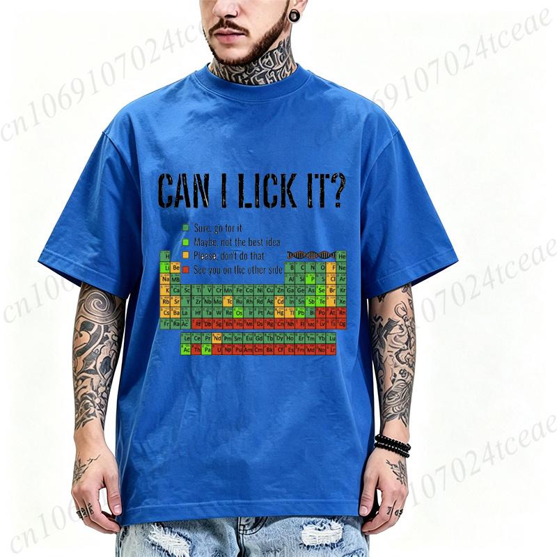 Can I Lick It Graphic T Shirt Unisex Oversized Loose Short Sleeve Tees Periodic Table Print Tshirts Fashion Casual Chemistry Tees