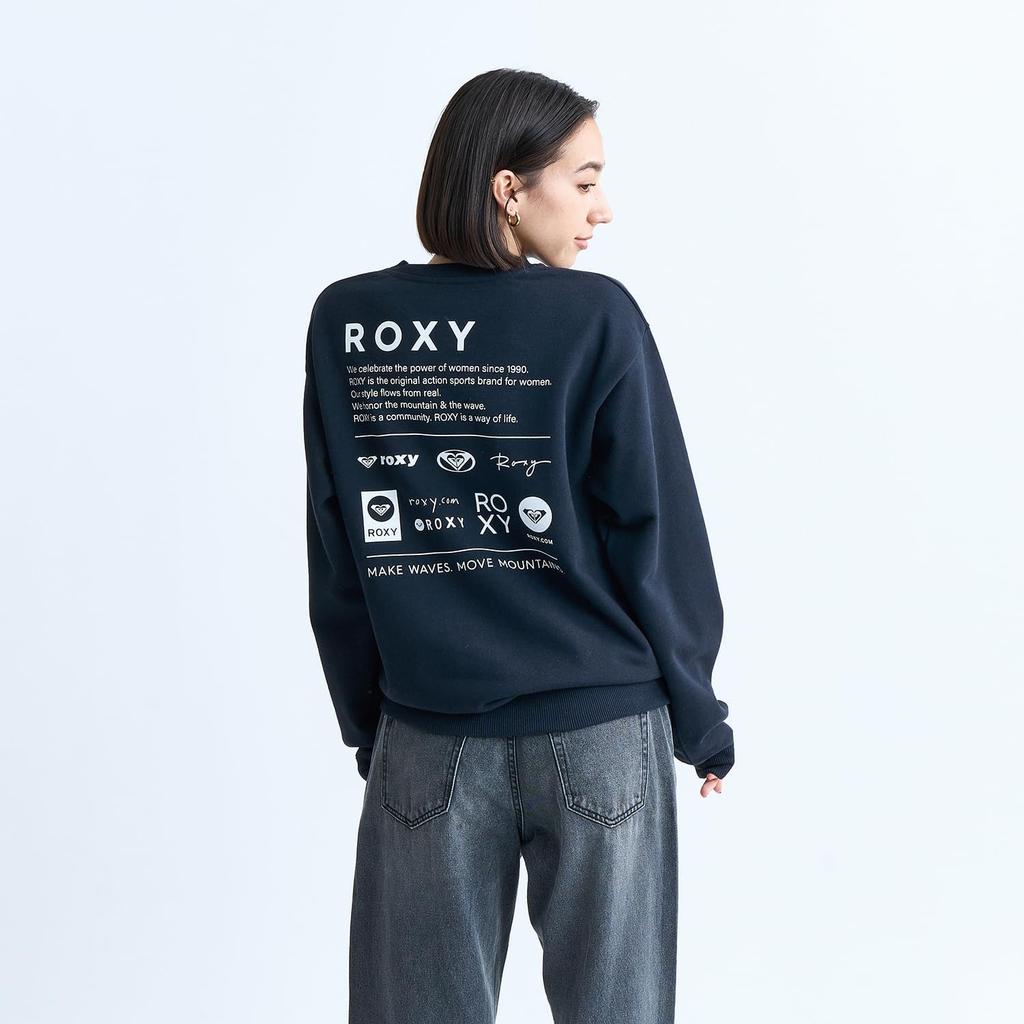 Roxy Regular Fit Crew Neck Sweatshirt with Back Black Women's Print,