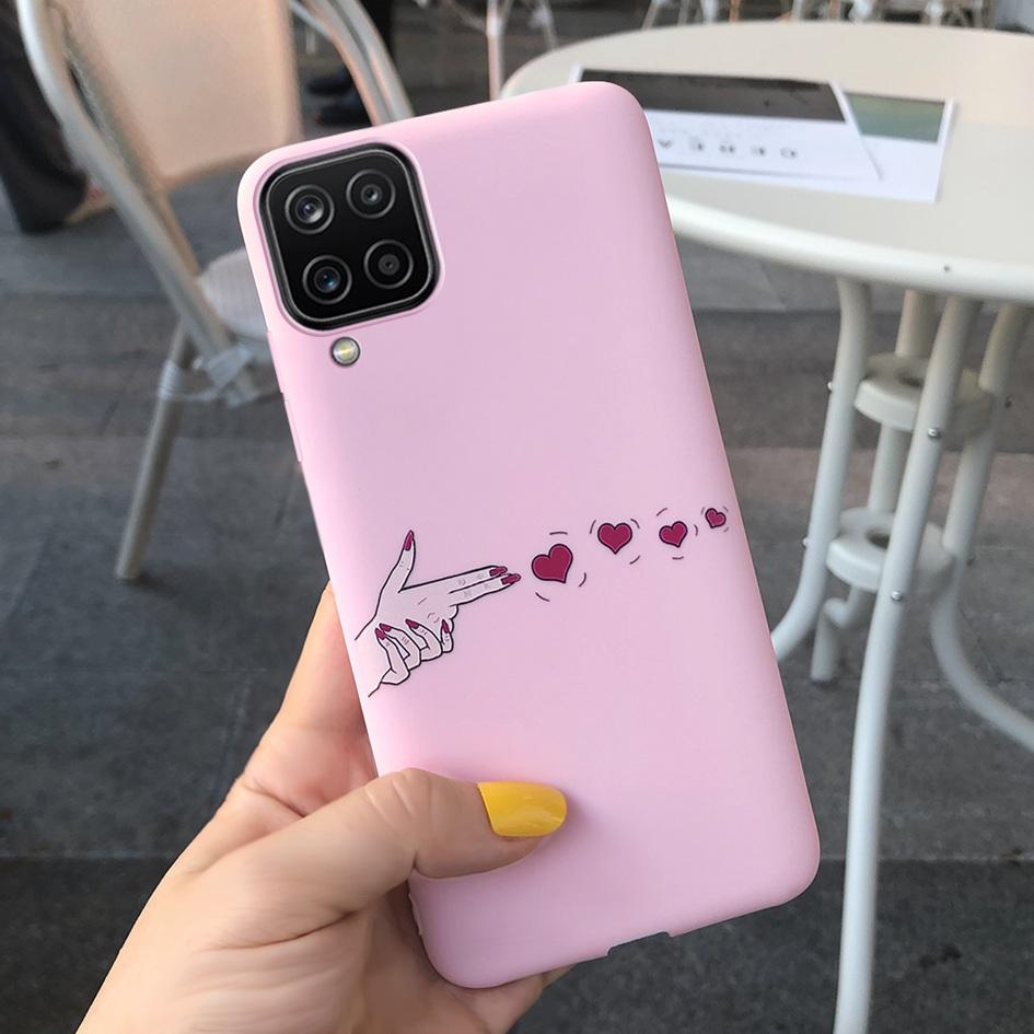 For Samsung Galaxy A12 Case Samsung A42 5G Lovely Heart Cover Back Fundas For Samsung A 12 SM-A125F SM-A426B A 42 5G Phone Cases