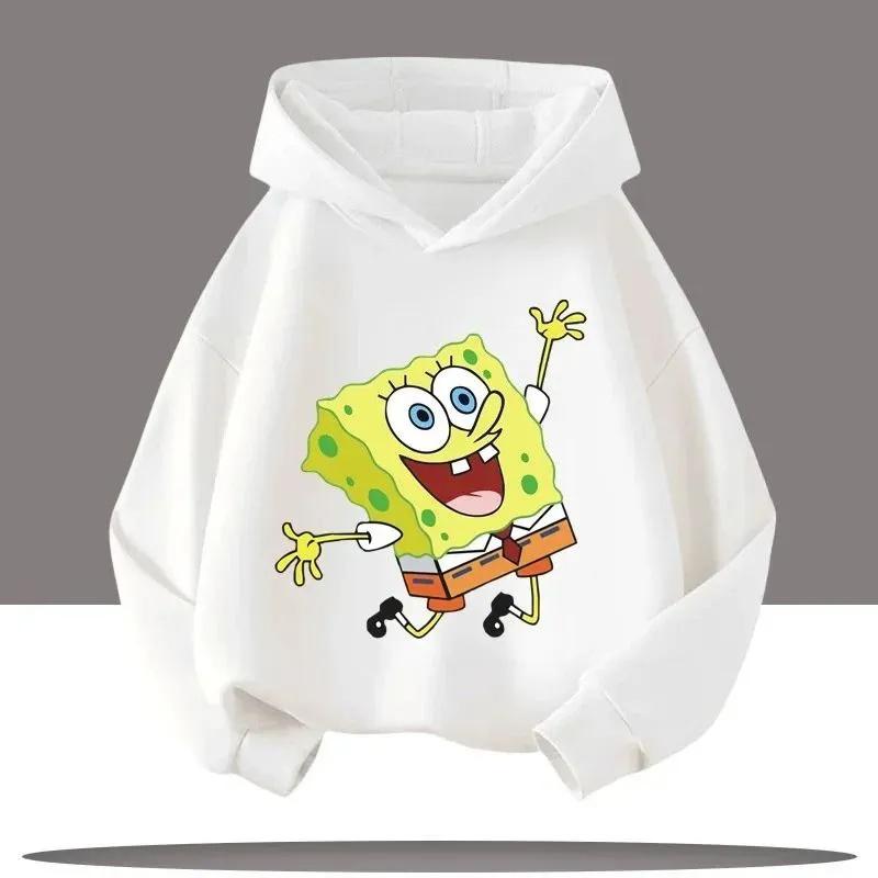 Boys Girls Hoodie Pullover Cartoon SpongeBob Children Hoodie Teen Spring Autumn New Style 4 To14 Y
