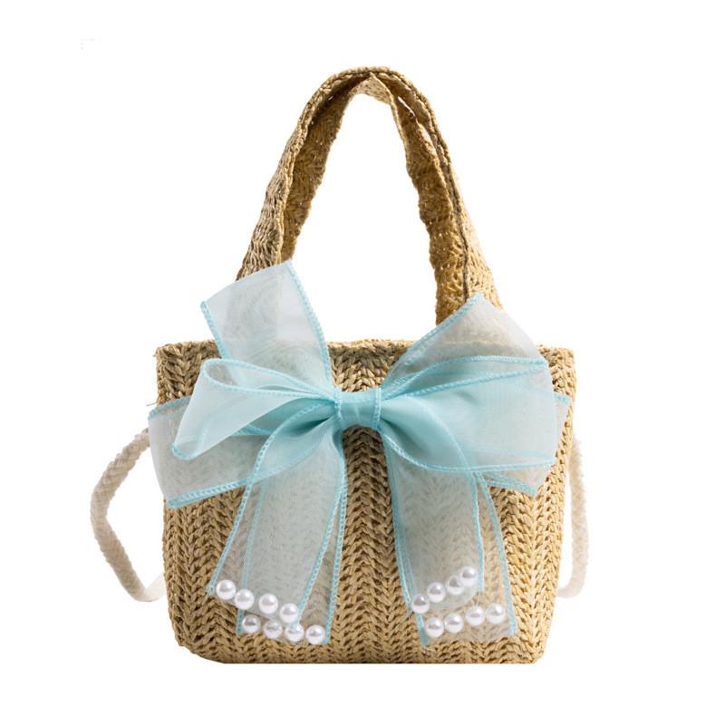 Woven Beach Strawberry Bag Bow Shaped Crossbody Bag Suitable For  Outdoor Travel