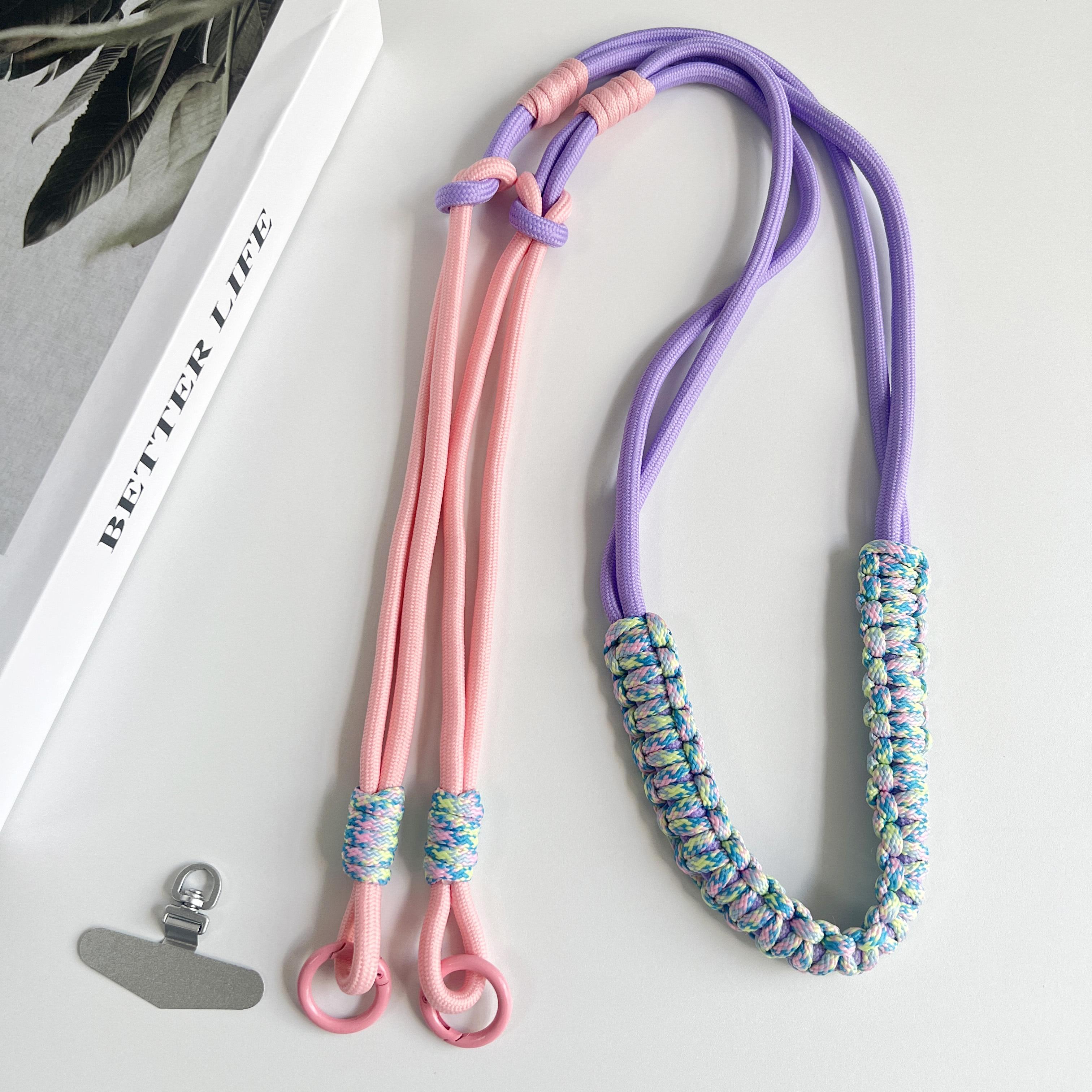 Hand Woven Fried Dough Twists Lanyard Fixed Card Color Contrast Diagonal Shoulder Lanyard Mobile Phone Lanyard Durable Lanyard Polyester / Nylon