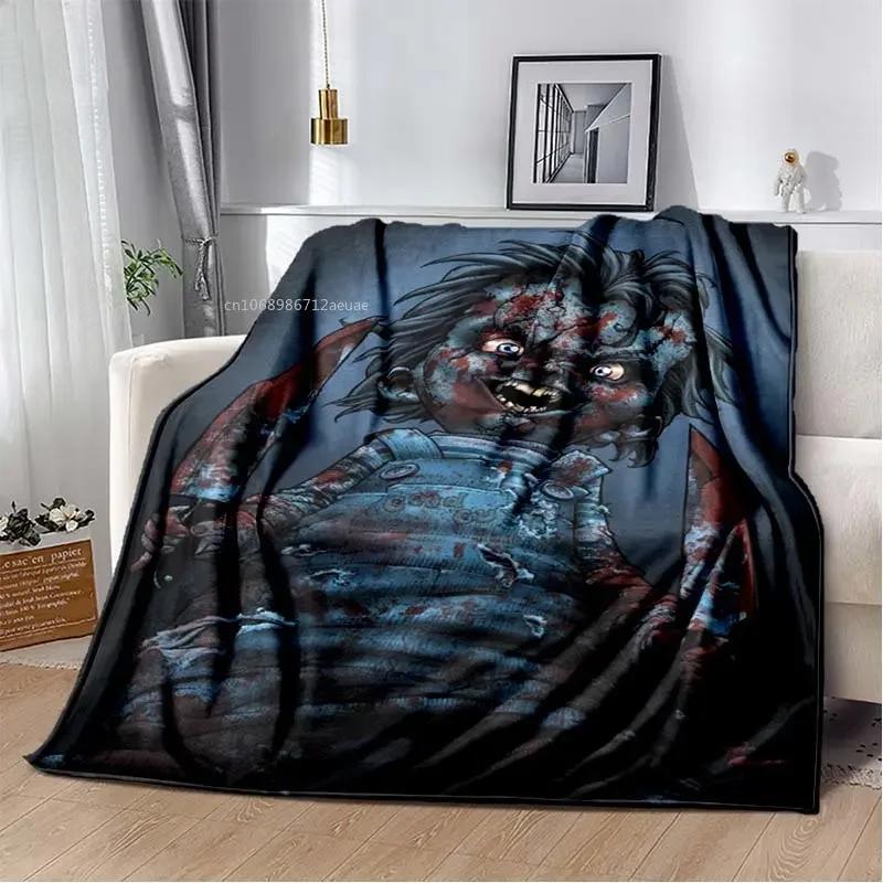 Child of Play Chucky Blanket Horror Movie Character Fleece Wearable Throw Blanket Bedding Home Decoration For Kids Adults
