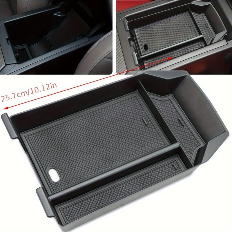 For BMW X3 2025 Center Console Armrest Organizer Tray Durable ABS Black Storage Box with Divider Car Interior Accessories