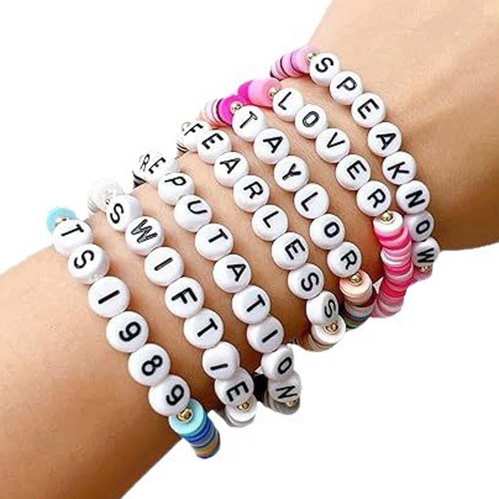 

TS Inspired Bracelets Set Taylor Friendship Bangle Taylor Swift Clay Beads Lady