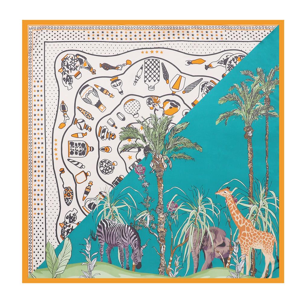 

Высококачественные роскошные шелковые шарфы, повязка на голову, шарфы, шейный шарф для женщин, шелковый шарф с цепочкой, женская декоративная шаль 90cm