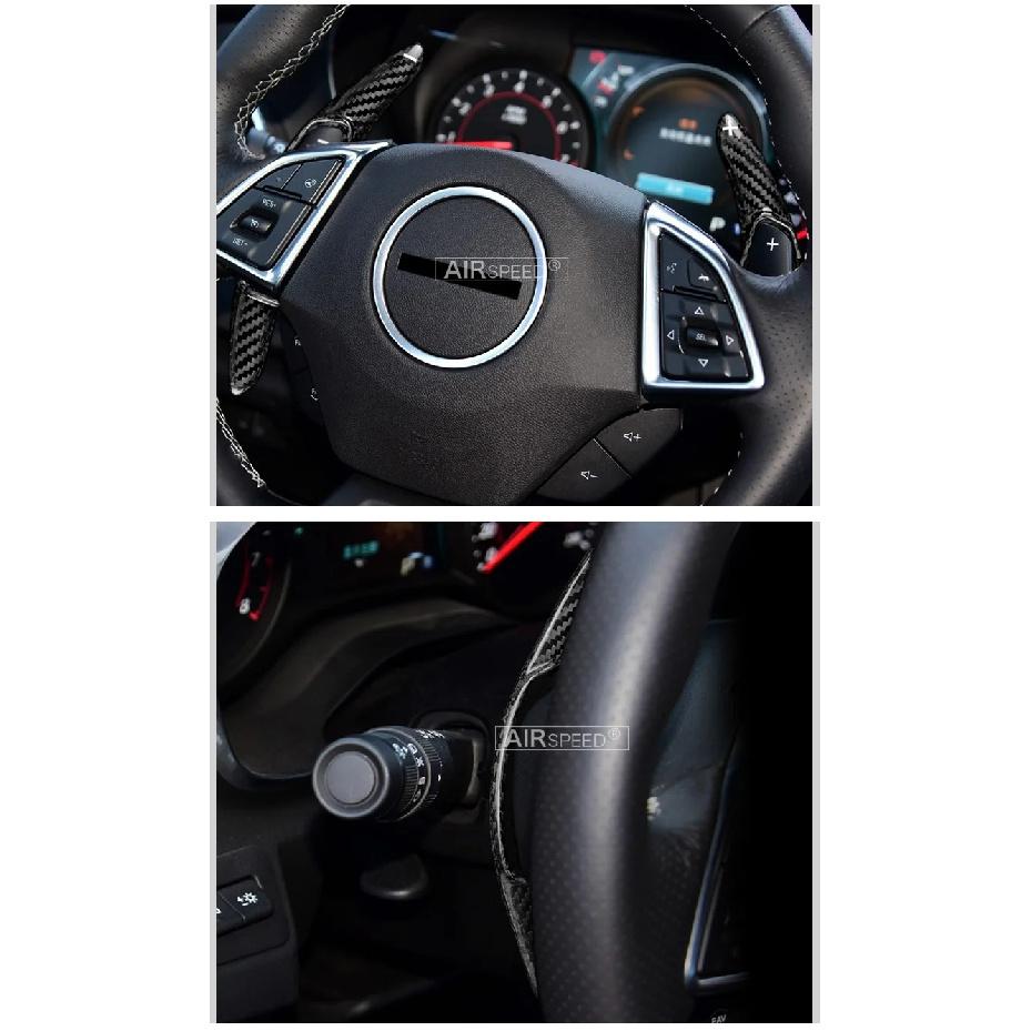 Real Hard Carbon Fiber For Chevrolet Camaro 2016 2017 2018 2019 2020 2021 2022 2023 Car Steering Wheel Paddle Shifter Sticker