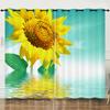 Curtains Flower Fresh Sunflower 3D Digital Printing Blackout Curtain Punching