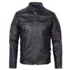Giacche in pelle da moto con teschio ricamato nero Giacca da moto in pelle bovina naturale al 100% Cappotto in pelle da motociclista Abbigliamento invernale caldo M219