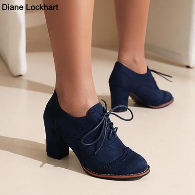 Mode Neue Wildleder Square Heel Damen Pumps Mode Elegant Hohe Qualität Damen Frühling Herbst High Heels Büro Schuhe Arbeitsschuhe Größe33-43