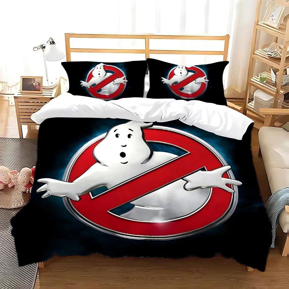 Cartoon Duvet Cover Pillowcase G-Ghostbusters Bedding Set Adult Boy Girl Bedroom Decoration Children Gift Single Double Large Si
