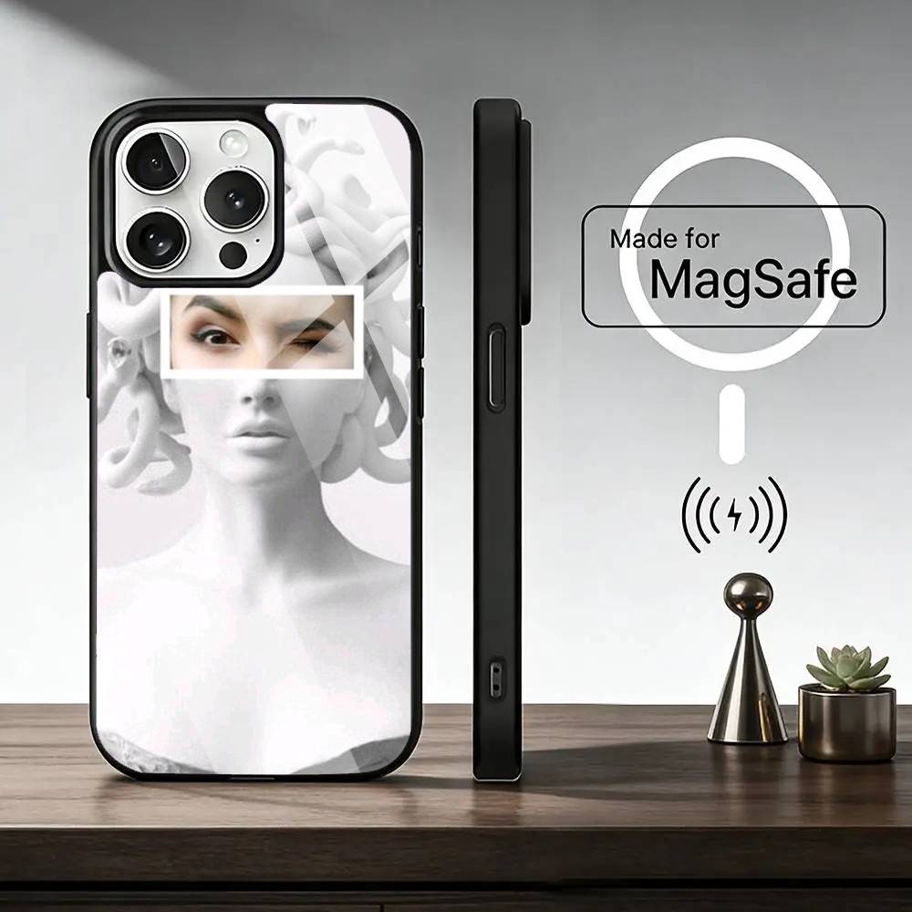 Medusa Greek M-Mythology Phone Case For iPhone17,16,15,14,13,12,11 Plus,Pro Magnetic with Magsafe Wireless Charging iPhone17