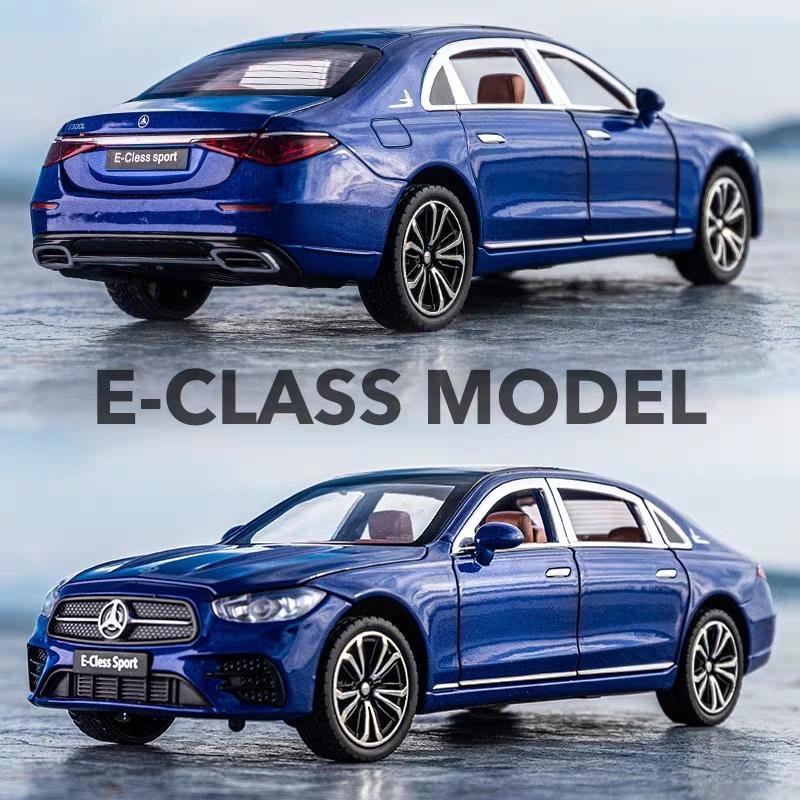 1/24 Benz E-Class E300 L Alloy Car Model Diecast Toy Metal Vehicles High Simulation Sound And Light Pull Back Toy Car Collection Gift