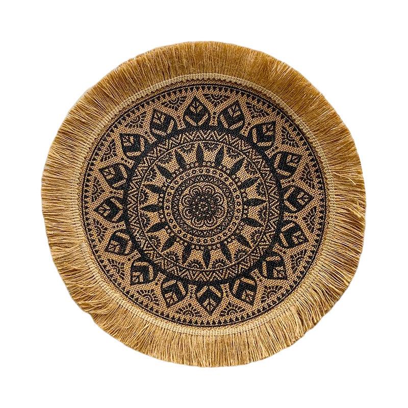 Nordic Style Woven Cotton Linen Coasters Placemats - Decorative Jute Heat Insulation Pads for Dining Tables
