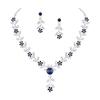 American Diamond Style Silver Plated Necklace with Earrings Jewellery Set for Women – Perfect for Party, Wedding, and Engagement