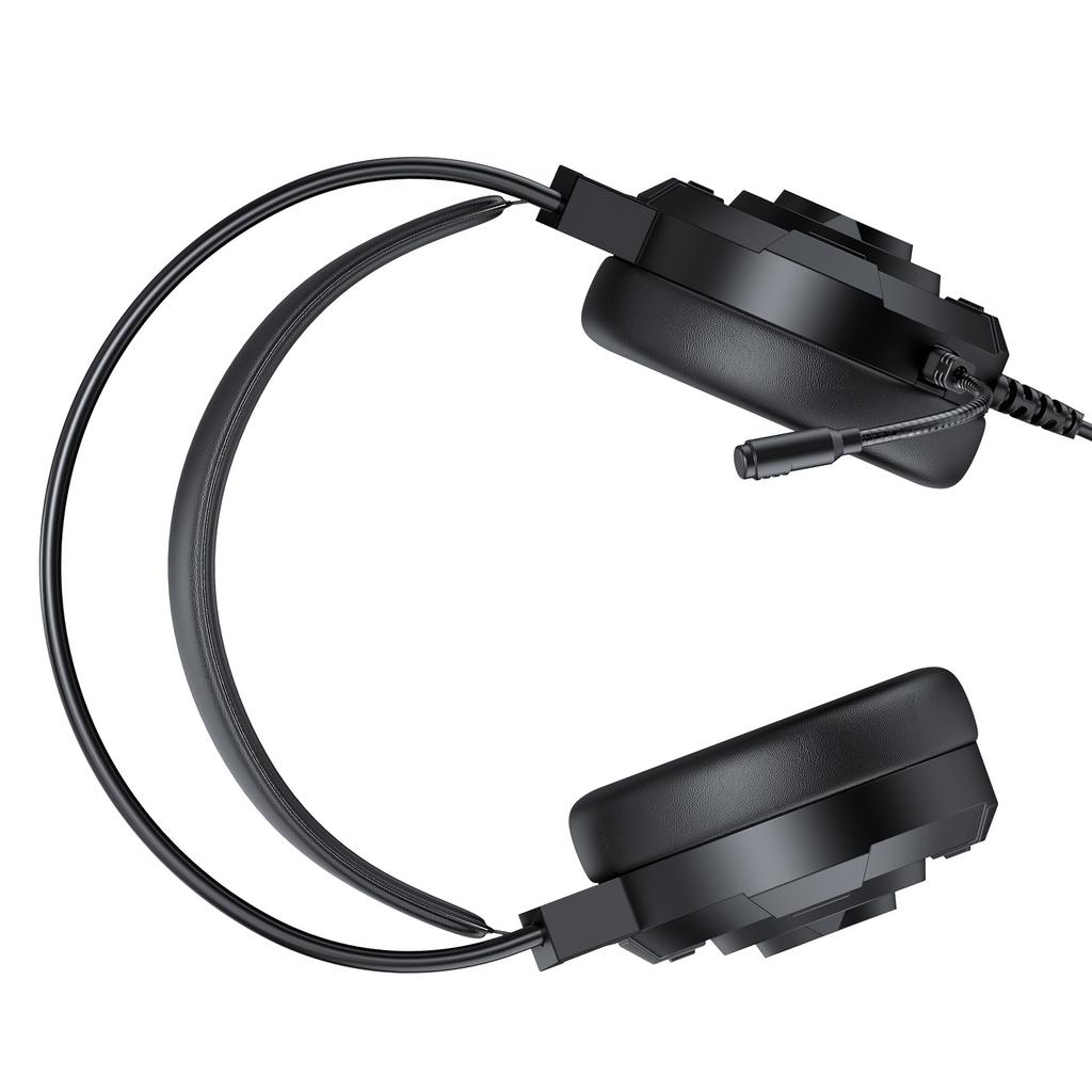Gaming Headset with RGB Lights, 7.1 Surround Sound USB Wired Headphones, 50mm Drivers, Lightweight Design, Over Ear